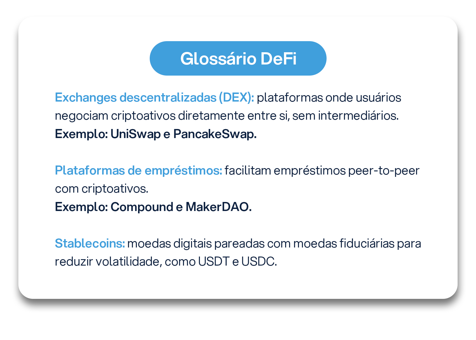 Glossário de Defi - Finanças descentralizadas.