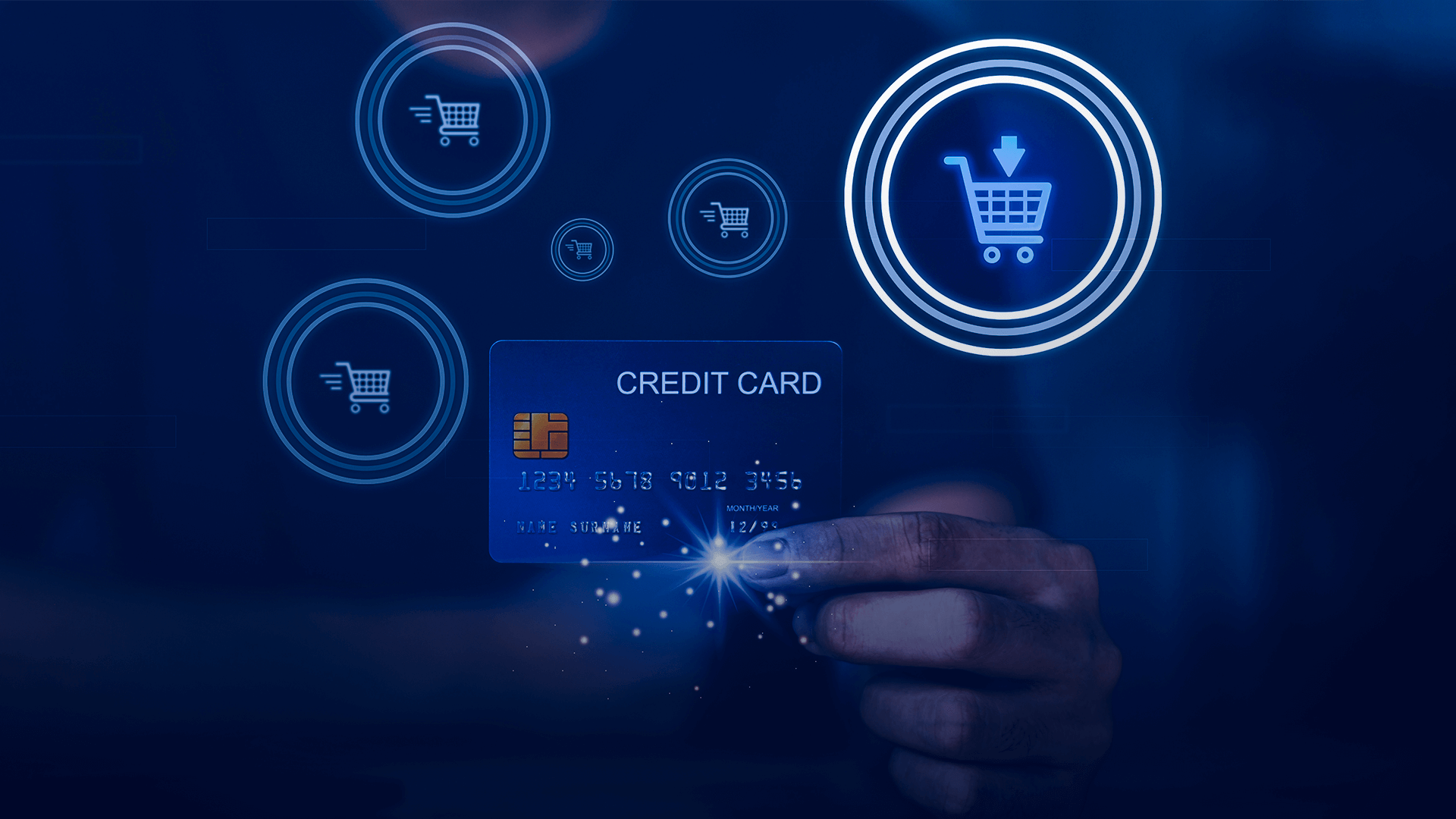 Mão segurando um cartão de crédito, simbolizando a importância dos embedded payments.