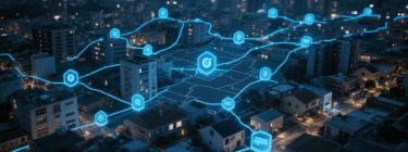 Imagem de uma cidade conectada, simbolizando a transparência no Open Finance.